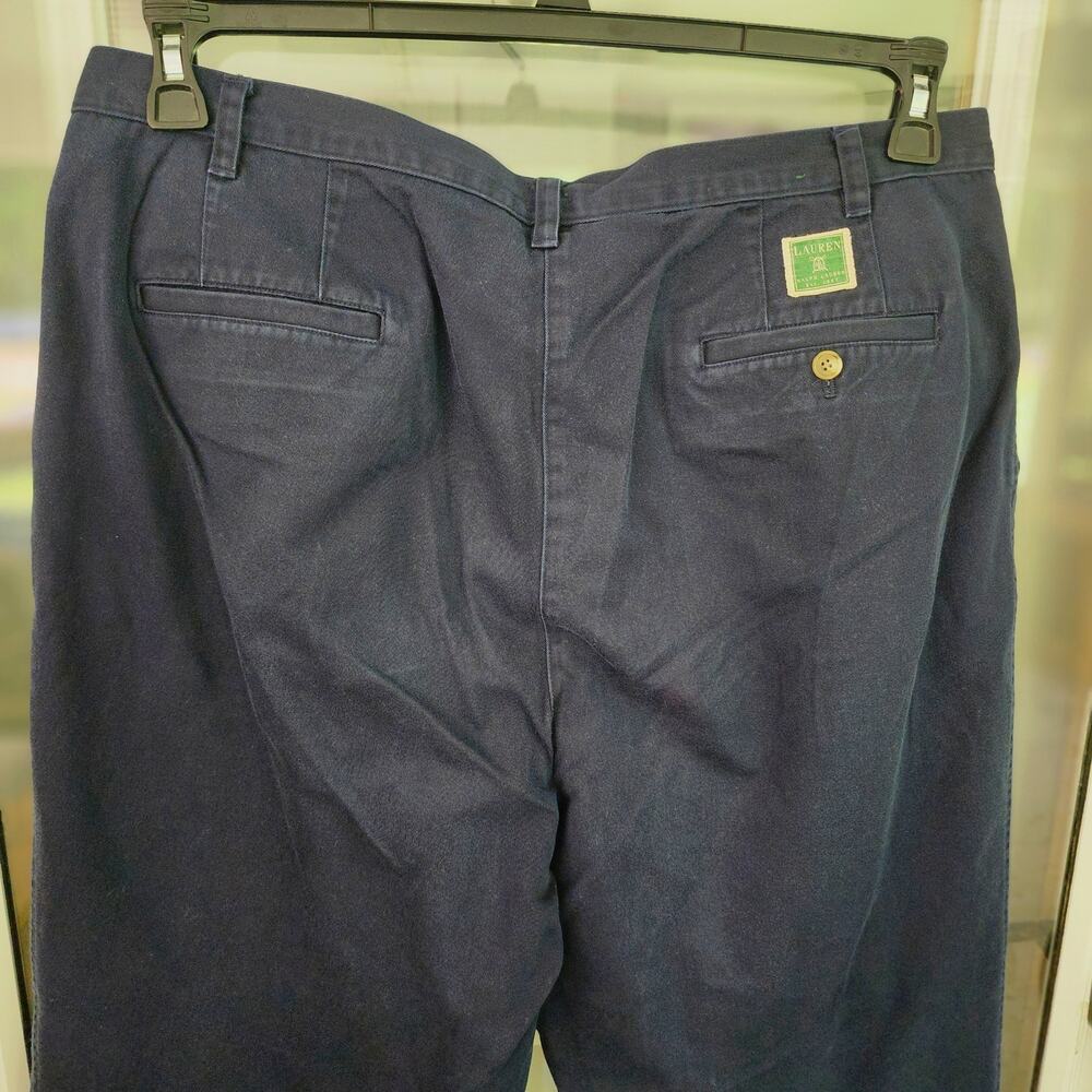 Lauren Ralph Lauren Women's Size 18W 100% Cotton Navy Blue Casual Chino Pants - Picture 4 of 8